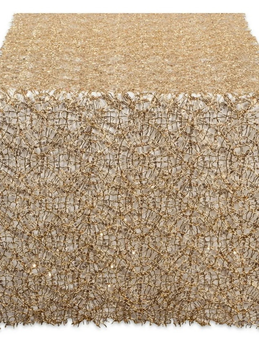 Gold Metallic Table Runner with Glitter Accent